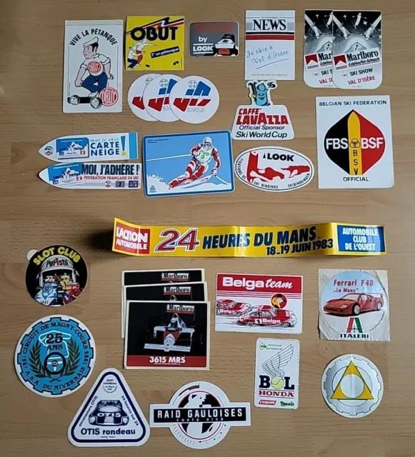 Lot 65 Autocollants Stickers Vintage Années 80 90 Thème Sport Natation Voitures