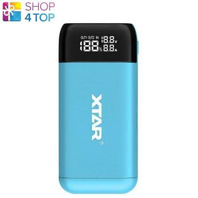 XTAR PB2S Chargeur Puissance Banque 18650 LI-ION USB Bleu TC / Cc / Cv Neuf