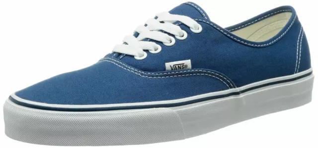 Vans Authentic Navy White Canvas Unisex Skate Trainers Shoes