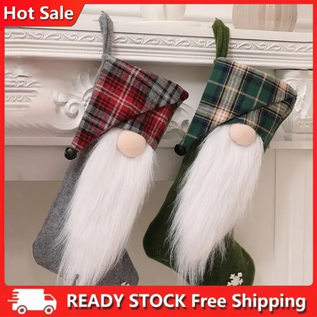 Borsa caramelle natalizie cartone animato rosso grigio calzini a quadretti decorazioni casa forniture per feste