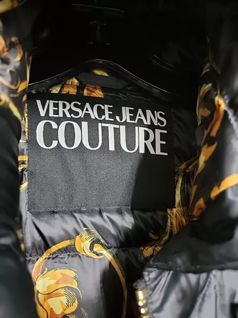 VERSACE JEANS COUTURE MENS BLACK GOLD PUFFER JACKET Size M Inside ...