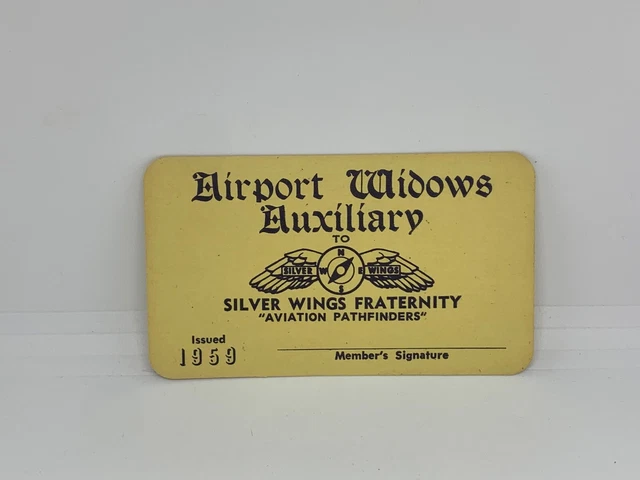 Vintage 1959 Aviation Member Card Silver Wings Fraternity Pathfinders Membership