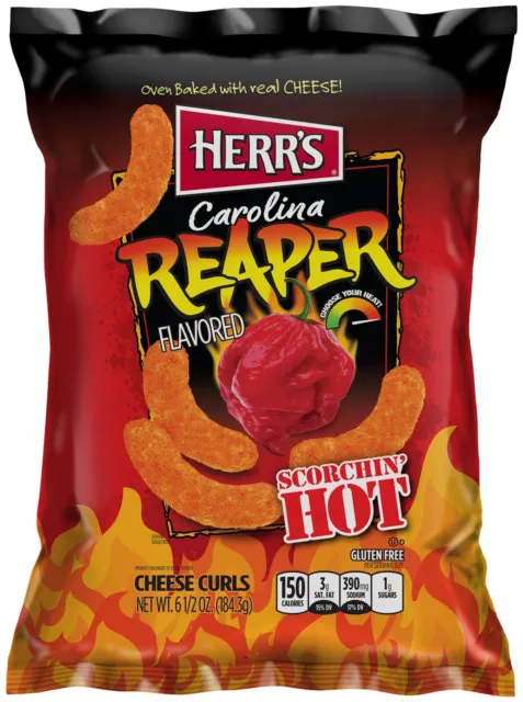 184G Bag Herr's Herrs Carolina Reaper Cheese Curls Chips