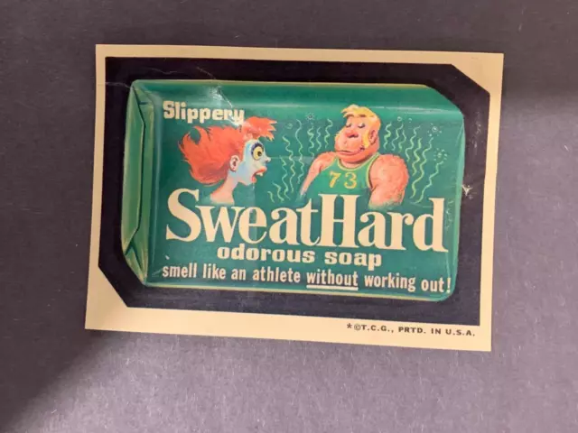 1973 Topps Wacky Packages SweatHard 3rd Series 3 White Back Sticker Card Rare