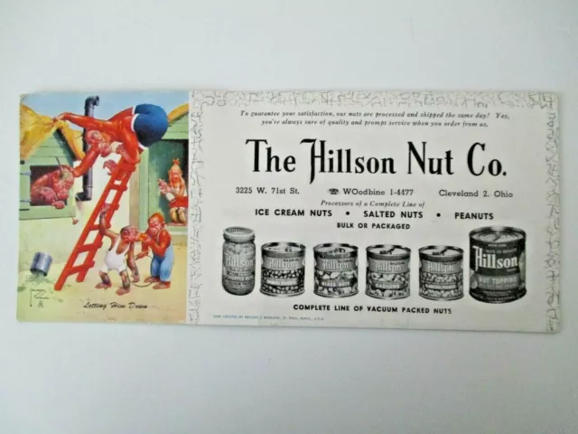 LAWSON WOOD Blotter Monkey "Letting Him Down" Advert Hillson Nut Co. VTG 1940s