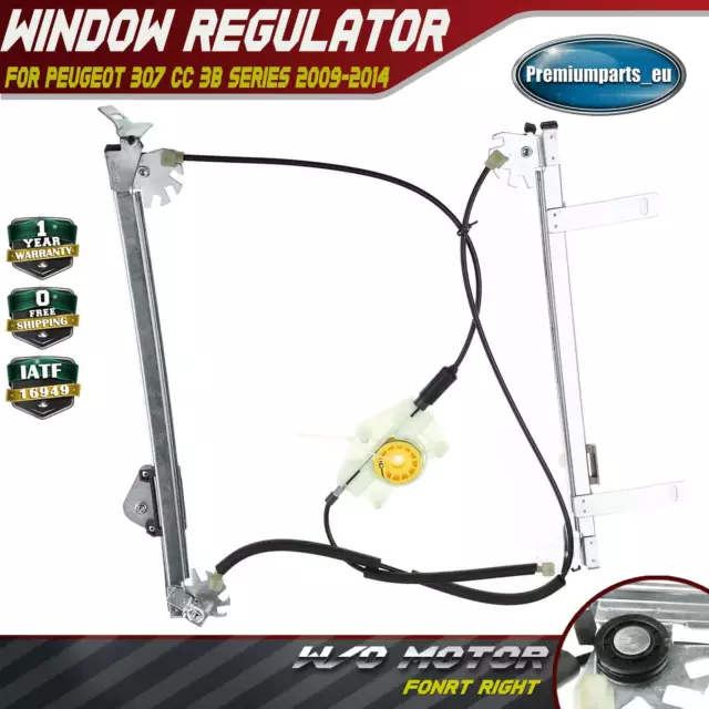 Power Window Regulator W/o Motor for Peugeot 307 CC 2009-2014 Front Right 9222V9