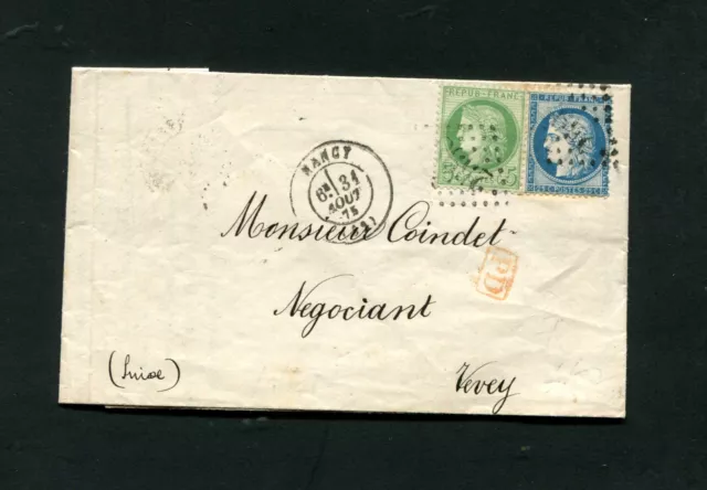 Frankreich - Auslandsbrief 1875 mit schönem Inhalt   (#2746)