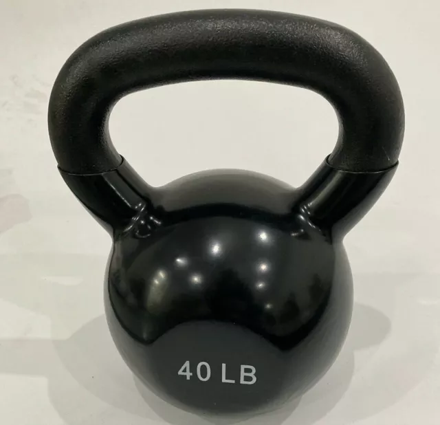 Brand New 40Lb Vinyl Dipped Kettle Bell Weight For Commercial Gym 100% Iron!