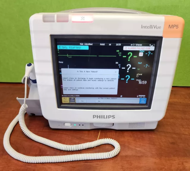 Phillips IntelliVue MP5 / M8105A Patient Monitor SP02, NBP, ECG