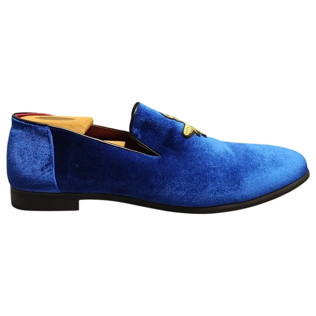 MENS VELVET LOAFERS Bee & Crown Embroidered Vintage Dress  display picture 1
