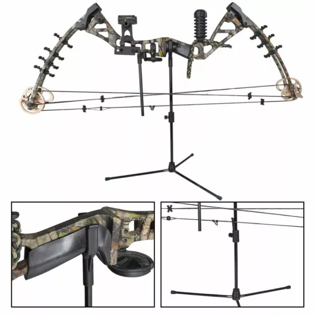 Archery Bow Stand Recurve Compound Bow Holder Hanger Shooting Hunting Targeting 2