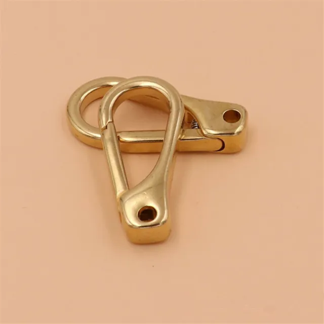 Solid Brass Snap Spring Hooks Clasps For Bag Wallet Keychains Leathercrafts 5