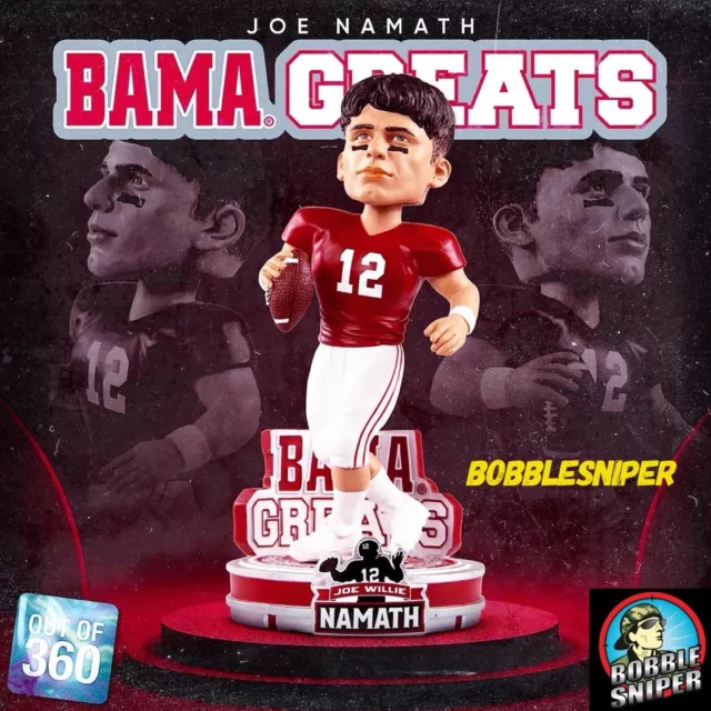 JOE NAMATH Alabama Crimson Tide Football Legend Exclusive NCAA Bobblehead