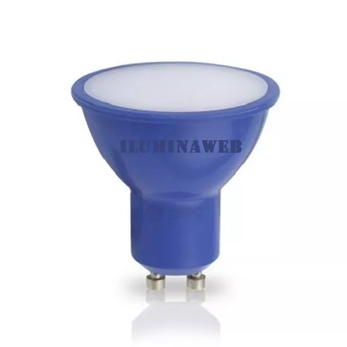 Bombilla GU10 Led 4w de COLOR LUZ AZUL, 230v,Lampara Dicroica 50mm