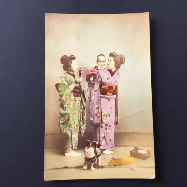 CPA JAPON 1900 Girls Kimono Geishas JAPAN Antique Postcard PC