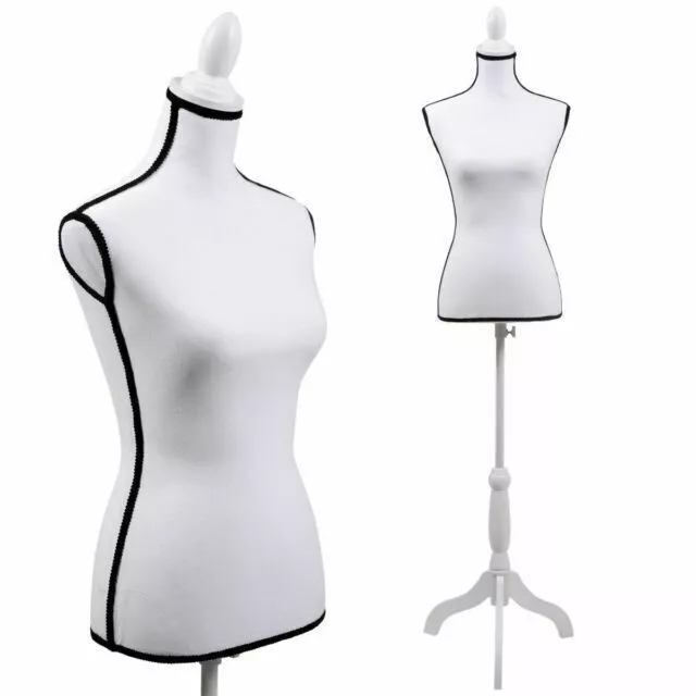 Sandinrayli Female Mannequin Torso Dress Clothing Form Display with Tripod Stand