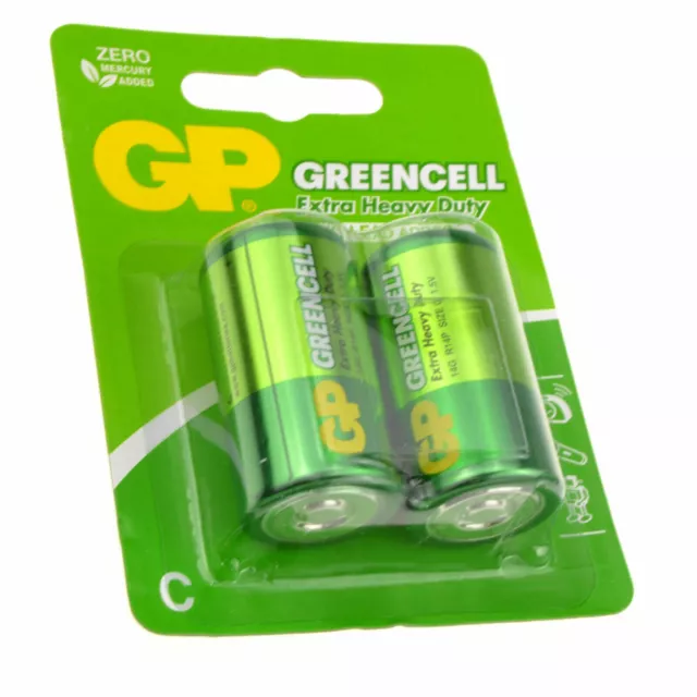 Gp Greencell Résistant Zinc Chlorure Bas Purge C LR14 Batterie 2 Paquet 2