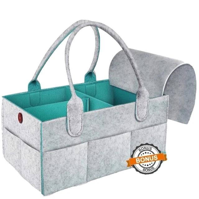 Baby Diaper Caddy Organizer Portable Large Nursery Storage Bin Infant Tote Bag