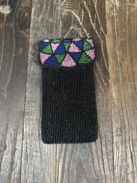 VINTAGE NEIMAN-MARCUS BEADED EYEGLASS CASE Designer Unique