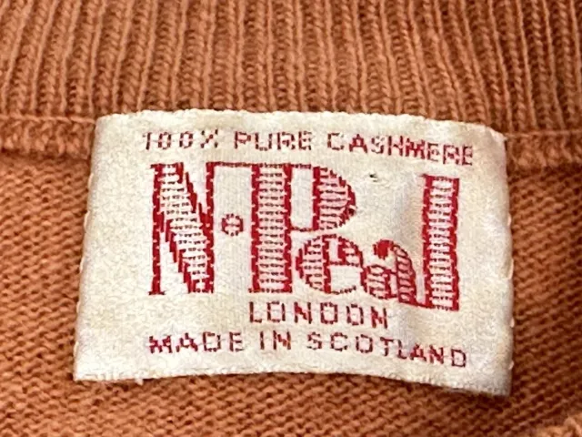 N.PEAL LONDON MEN’S 100% Pure Cashmere Orange Sweater Size 40 MADE IN ...