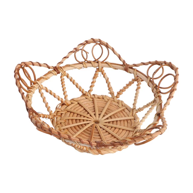Cesto portaoggetti legno cesto per pane vassoio in treccia di salice cesto per snack
