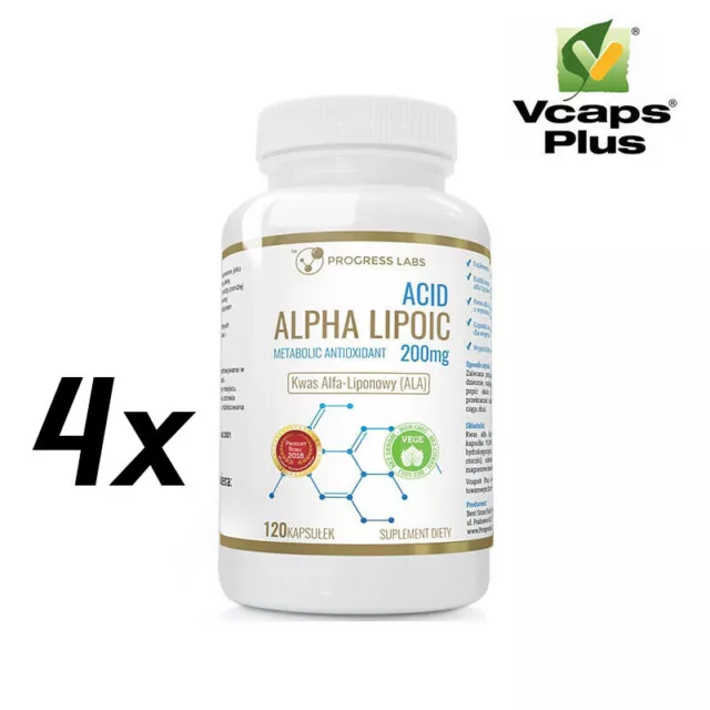 Alpha Liponsäure (ALA) 200 mg  4x120 Vege Kaps®   -  ALPHA LIPOIC ACID