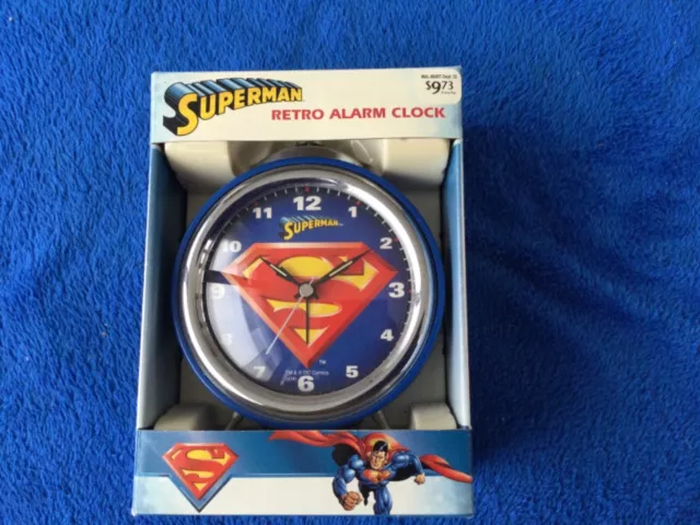 SUPERMAN RETRO ALARM CLOCK --NEW in box--Great Vintage/Collectible Item!