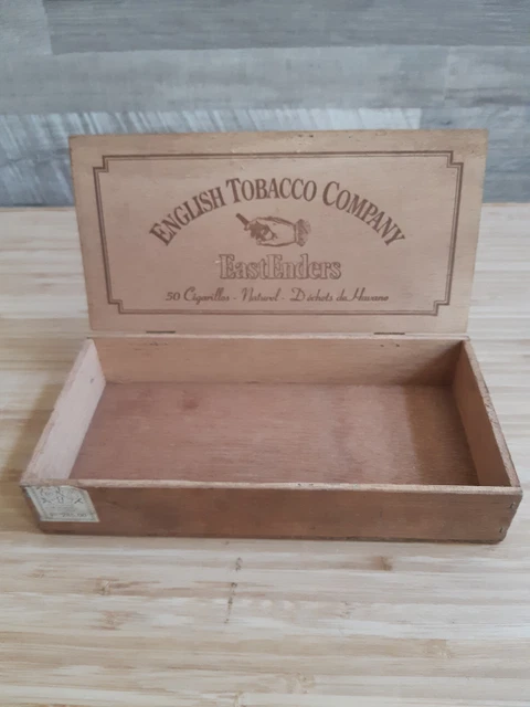 eastenders tobacco VINTAGE ENGLISH TOBACCO Company EastEnders Wooden Cigarillo Box Empty Cigar  Box £7.59