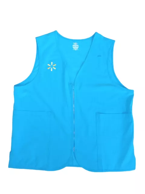 Walmart Vest XLarge Blue Zip-Up With Embroidered Spark Logo & Pockets Unisex