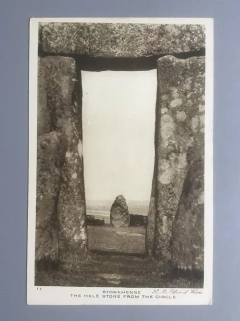 Stonehenge 'Hele Stone from the Circle' (H.M. Office of Works) c.1950? postcard