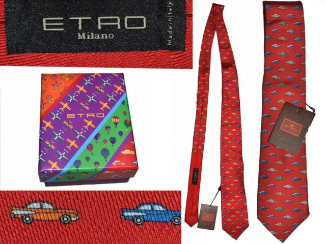 ETRO Milano Cravate en édition limitée homme avec boîte 100 % soie ET06 T1P