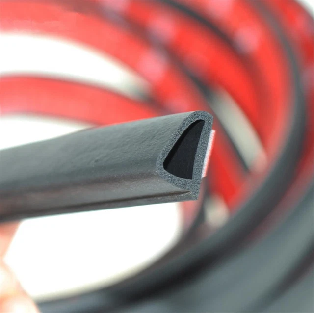 For Car Internal Door Gap Edge Black Sloping D Rubber Seal Strip Weatherstrip 4M