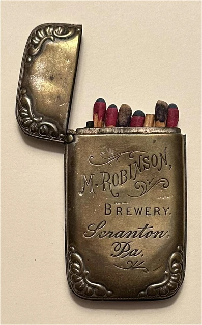 1900s M. Robinson Brewery Scranton Pennsylvania Vesta Matchsafe