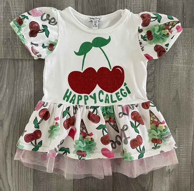 Tunica top Happy Calegi bambina ciliegio peplum età 9-12 mesi