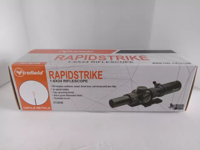 Firefield RapidStrike Rifle Scope Kit 1-6X24 Second Focal Plane Circle Dot