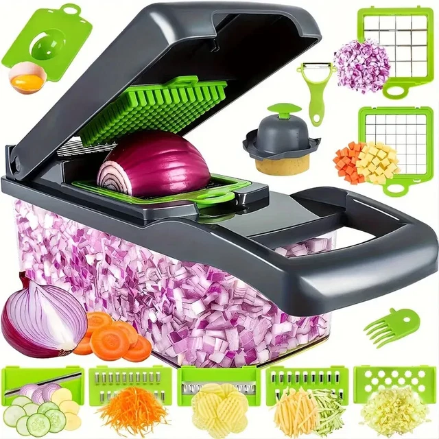 16PCS/SET, VEGETABLE CHOPPER, Multifunctional Fruit Slicer, veggie ...