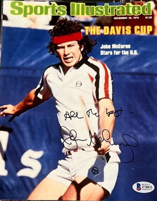 John McEnroe signed autographed 8x10 photo Sports Illustrated Beckett COA
