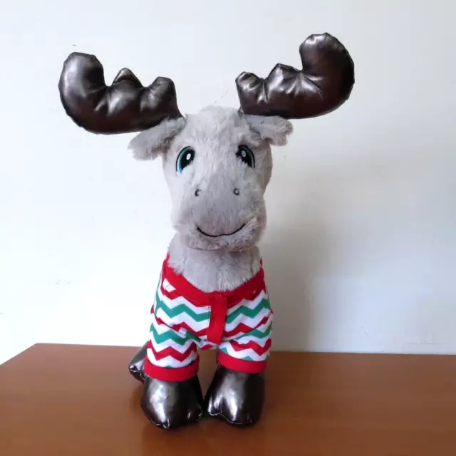 Build A Bear Christmas Merry Mission Grey Moose - BAB Plush Soft Toy + Sleeper