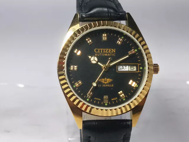 Vintage Citizen Automatic 8200 Movement Day Date Analog Dial Wrist Watch G169