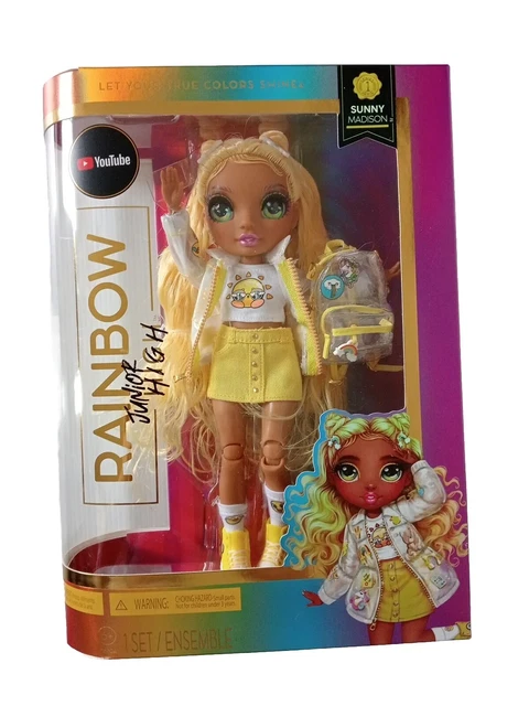 RAINBOW HIGH JUNIOR Doll With Backpack Sunny Madison Yellow Fashion rainbow-high-junior-doll-with-backpack-sunny-madison-yellow-fashion