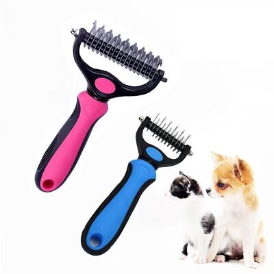 New Pet Grooming Tool- 2 Sided Undercoat Rake Effective Dematting Comb Hair rake