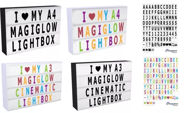A4 A3 MagiGlow Cinematic Cinema Light Up Letter Box Sign Lightbox Message Board