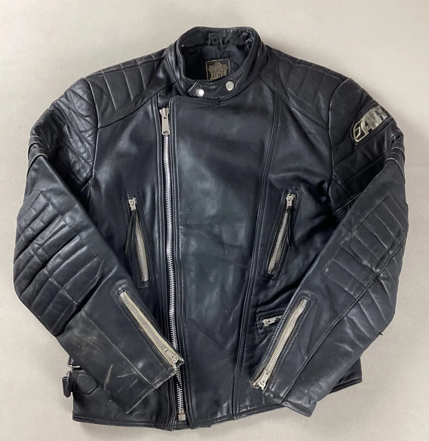 Men's Cafe Racer Black Motorcycle Vintage Real Biker