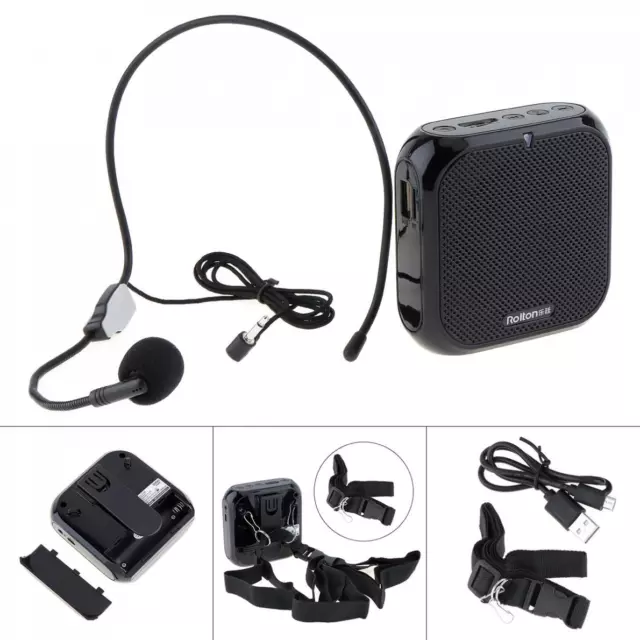 Portable Mini Voice Amplifier with Wired Microphone Headset and Waistband