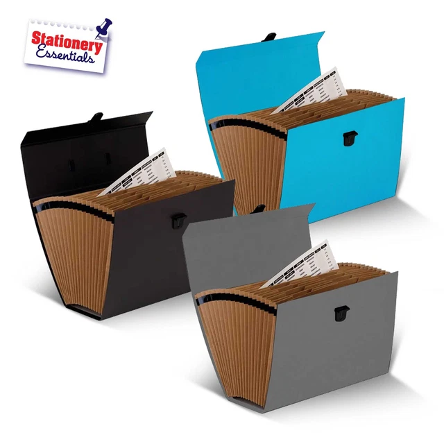 Expanding File Organiser Wallet A4 Folder Paper Storage Office Box 19 Pockets