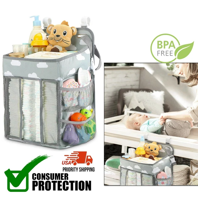 Hanging Diaper Caddy Organizer - Diaper Stacker for Changing Table, Baby Shower