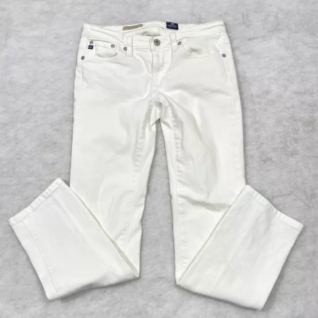 Adriano Goldschmied Jeans Stevie Slim Straight White Made in USA Womens 28X28