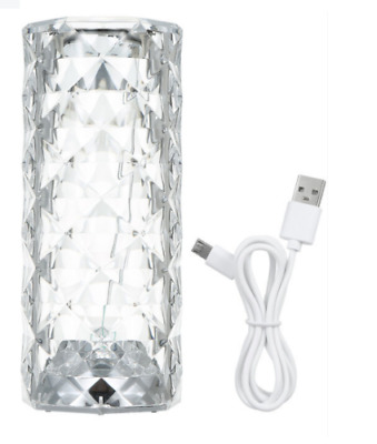 Lampada Da Tavolo Led Ricaricabile Tipo Cristallo Poldina 3 Colori Dimmerabile