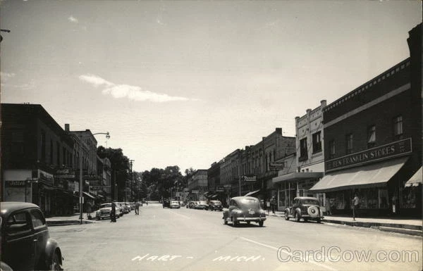 RPPC Hart,MI Street Scene Oceana County Michigan The L. L. Cook Company Postcard