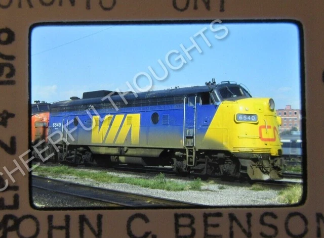 Original '78 Kodachrome Slide VIA Rail 6540 FP9A Toronto, Ont.      37C54
